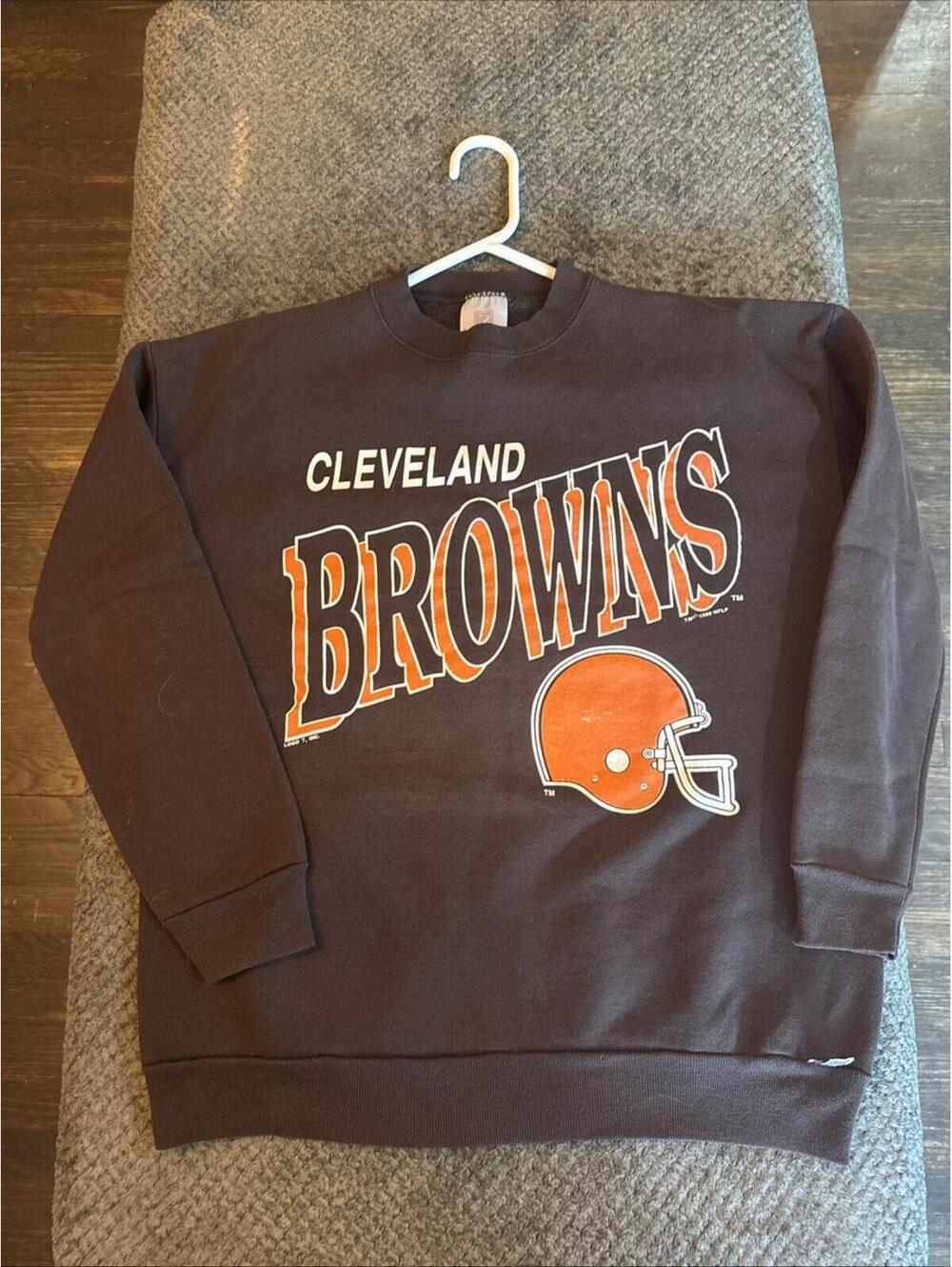 Vtg 90s Cleveland Browns Crewneck Sweatshirt Adult Men's Large NFL Team Logo 7
